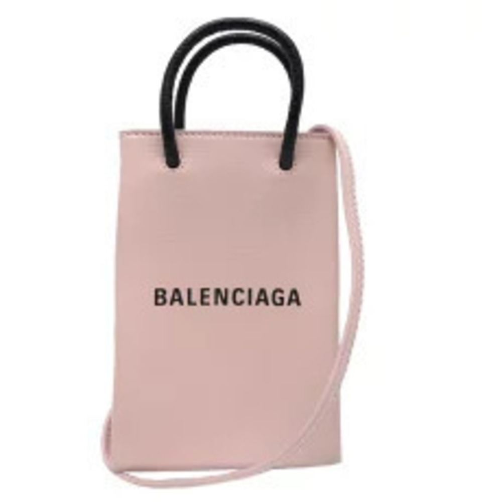 Balenciaga Shopping Holder Handbag Leather Baby Pink